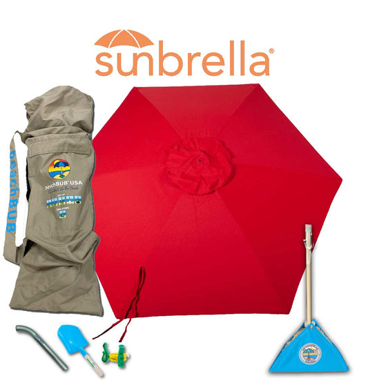 sky blue sunbrella premium beach umbrella