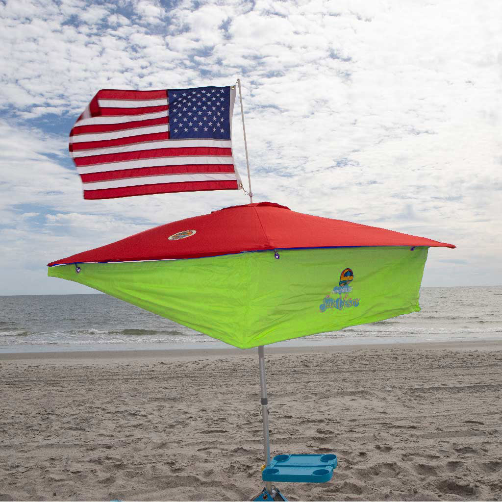 tilted beach umbrella sunshade